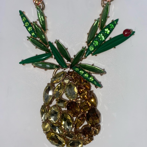 Betsey Johnson Rhinestone Pineapple Necklace - Picture 3 of 6